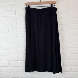 The Frock NYC Black Tshirt Knee Length Skirt Elastic Waist Stretchy Pull-on XL